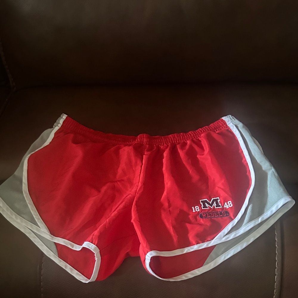 Soffe Red and White Women's Athletic Shorts